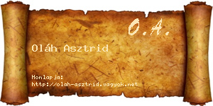 Oláh Asztrid névjegykártya